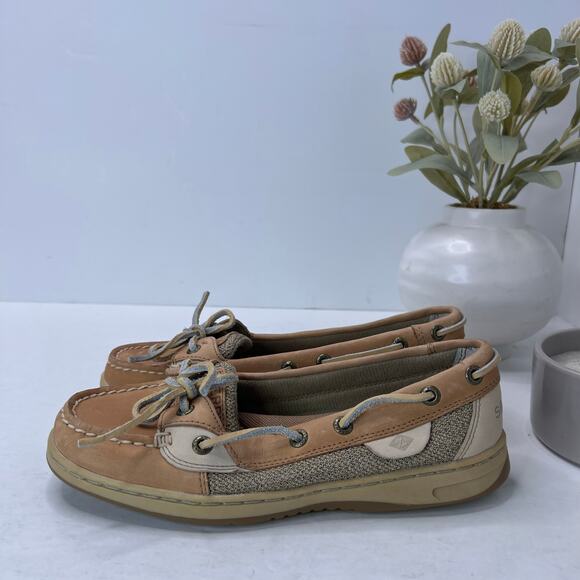 Sperry Authentic Angelfish 1-Eye Colorblock Boat Shoe Tan 9102047 Women 6.5 - Picture 3 of 9